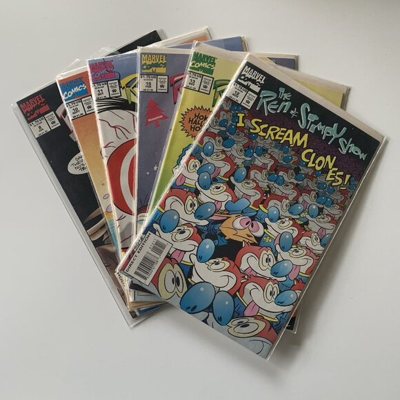 The Ren and Stimpy Show Lot of 6 Marvel Comics #8 #10 #11 #12 #13 #15 Vintage - Picture 1 of 9